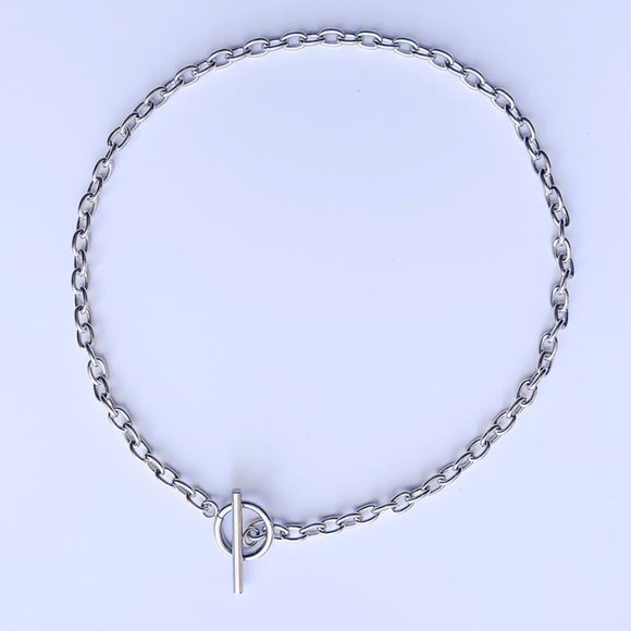 Silver Choker Necklace Toggle Necklace Minimalist necklace Brand new​​​​​​​​​​​​ - Picture 3 of 4